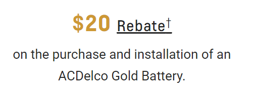 $20 Rebate on Batteries